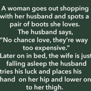 A woman goes out shopping with her husband