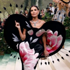 Demi Moore dons jaw-dropping dress to Met Gala – made from wallpaper and took 11,000 hours to embroider